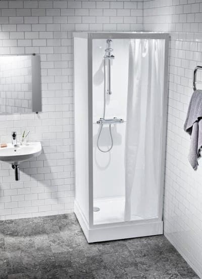 Alterna Basic Duschkabin 90x90cm - Glasväggar, Vit Profil - RSK 7365826