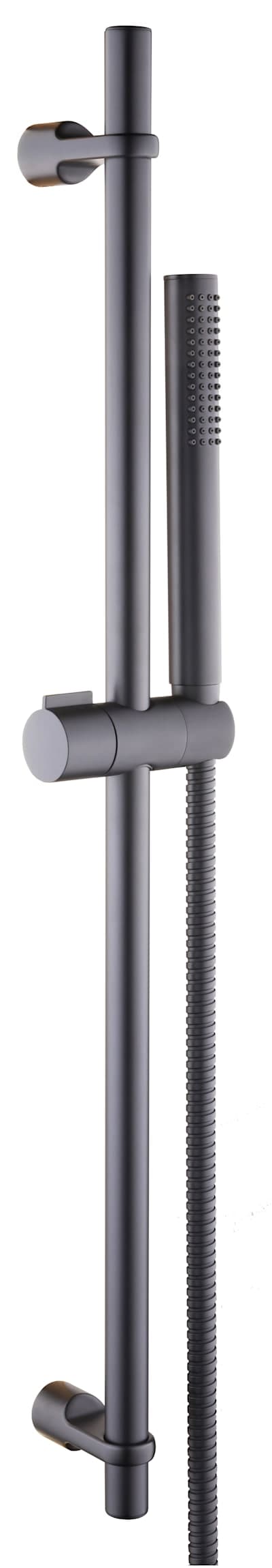 Alterna Bello B1 Duschset Matt Svart Mässing - 1-Strålig Handdusch, 684mm Stång, Anti-Twist Slang - RSK 8320238