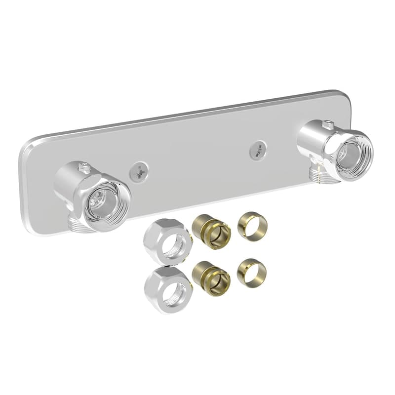 Vatette Blandarfäste V6 160 cc för synlig rördragning med avstängning Dy12/15