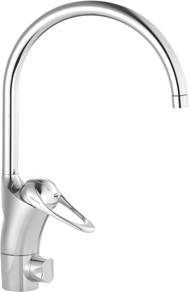 FM Mattsson 9000E II Köksblandare, förkromad, högpip, med maskinavstängning