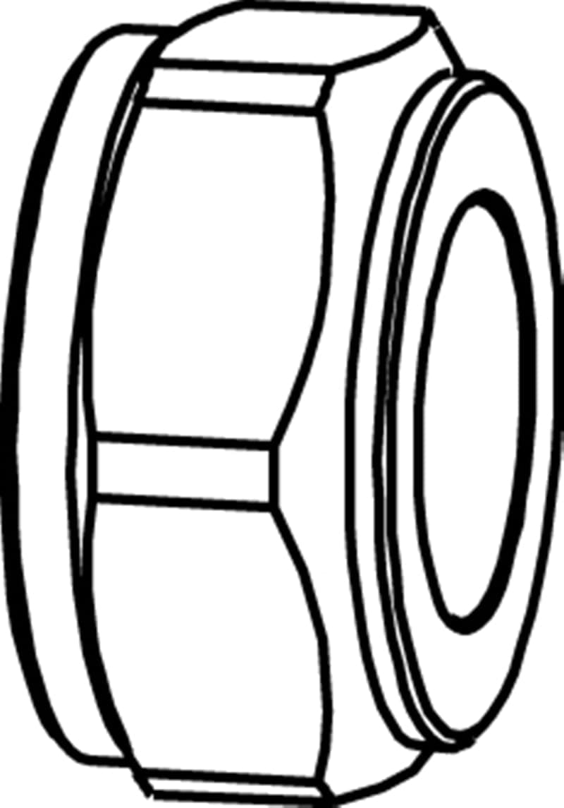 TA 372 mutter M22x1,5-15 i AZH-mässing, förnicklad, 25 st/påse