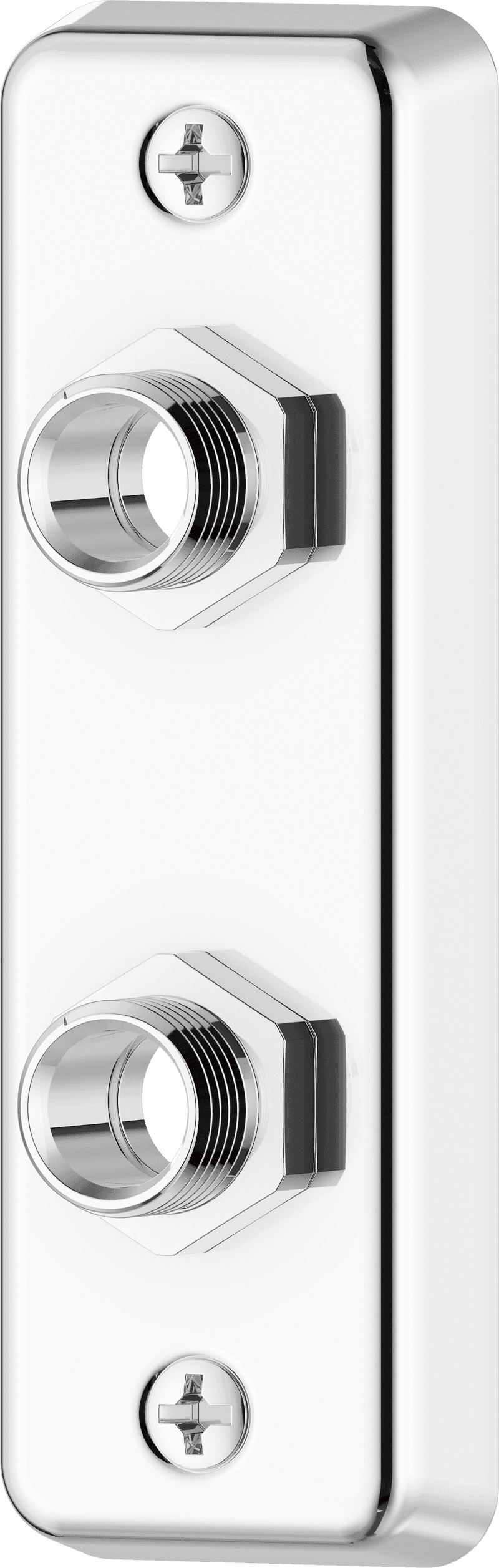 Dubbel väggbricka för Cu-rör, 15-1/2", Mässing förkromad, FM Mattsson