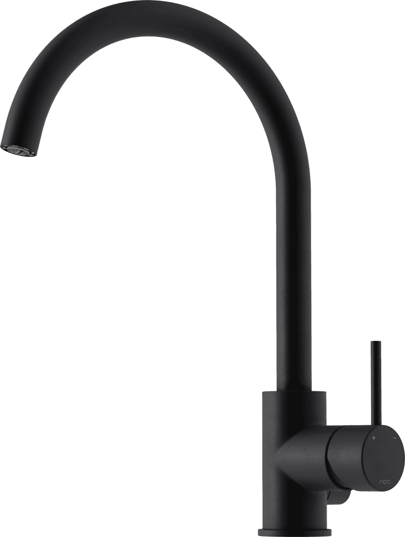 Mora INXX II soft köksblandare, mattsvart, diskmaskinsavstängning | svängbar pip