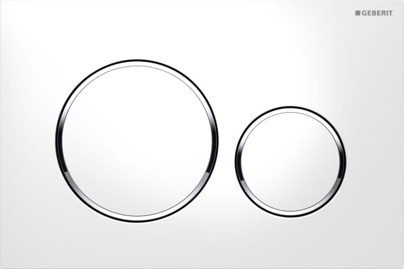 Geberit Sigma20 Round dubbeltryckplatta vit/krom för WC-spolning