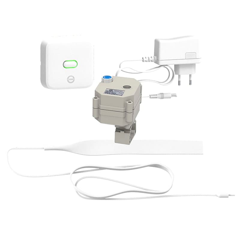 Vatette Läckagebrytare för kulventil med motor och sensor, vit