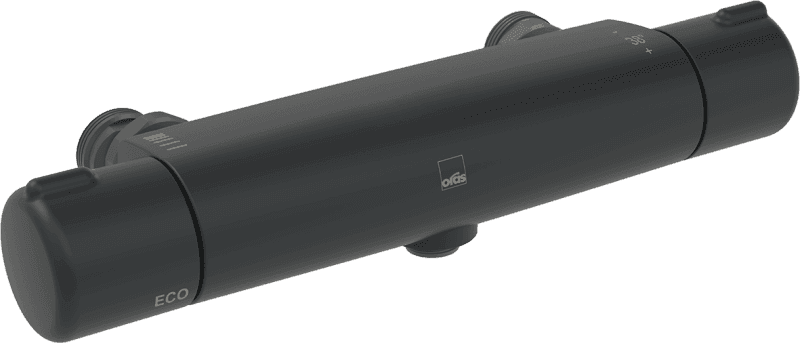 Oras Nova termostatblandare dusch 160cc matt svart med säkerhetsspärr