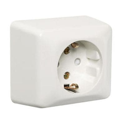 CARAT Vägguttag IP20 1-V Jord UTP - Petskyddat Montage - 332432