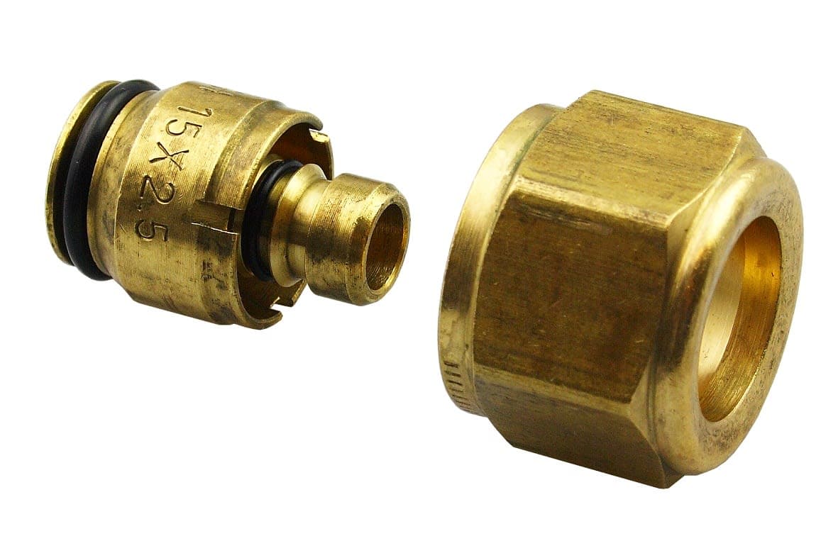 VSH Super Mässingskoppling 15x25 mm - Vatten/Värme/AC - RSK 1880090