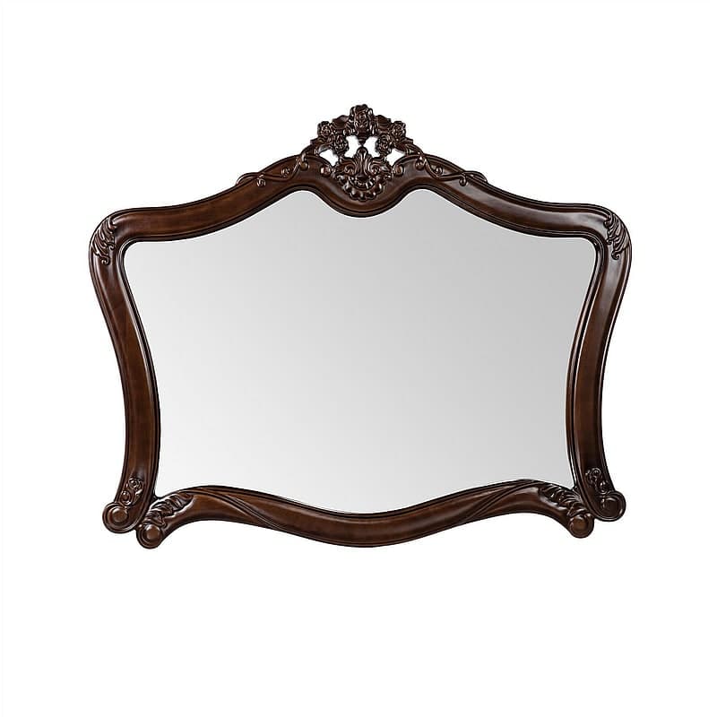 VESANI Ottawa Badrumsspegel 150x95 cm - Fransk Stil Mörkbrun Träram - SPEOTT160MB